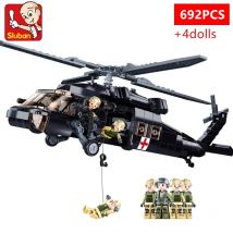 692PCS Military UH-60L Medizinische Rettungs Flugzeug Bausteine Black Hawk Hubschrauber Modell Bricks Kits Kinder DIY Spielzeug Urlaub Geschenk