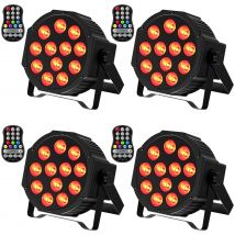 Fieryzeal 4PCS Batterie LED Par Licht RGBW Bühne Flache Strobe Licht Par Licht DMX512 Effekt Bühne Licht für DJ Disco party Hochzeit