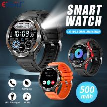 EIGIIS Nuovi orologi intelligenti da uomo con torcia a LED per il sonno Frequenza cardiaca Pedomete Sport Fitness Tracker Compatibile con Android