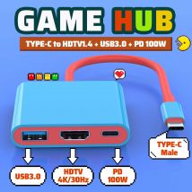 Switch portatile TV Dock 3 in 1 USB-C Hub di gioco con HDMI 4K, USB3.0(5Gbps), porte PD 100W per Nintendo Switch/OLED Mac Pro/Air