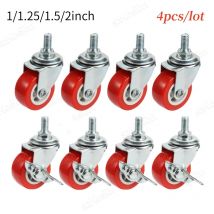4PCS Ruote girevoli Ruote girevoli per mobili Ruote con asta a vite in PVC Ruote girevoli per carrelli Carrello per mobili 1/1.25/1.5/2 pollici