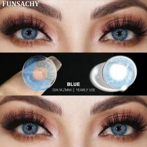 FUNSACHY 1 Paar farbige Kontaktlinsen für Augen, blaue Farbe, natürliche Linsen, graue Schüler, Schönheitskosmetik, koreanische natürliche weiche Linse
