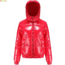 Leuchtend rote Frauen Kapuze dicke Jacke Winter neue dicke Mantel Mode warme Frauen Parkas Königsblau Goldgelb schwarz Oberbekleidung