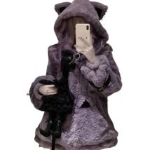 Japanese Vintage Harajuku Sweet Y2k Dark Hoodie Women Loose Long Sleeve Cat Ear Hairy Coats Autumn Casual Elegant Fashion Tops