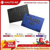 Haute42 M-Ultra Gen 2 Aluminiowy Fightstick Bez Dźwigni, Kontroler Hitbox do PC/PS4/PS5, Bezszkieletowy Kontroler Arcade Stick