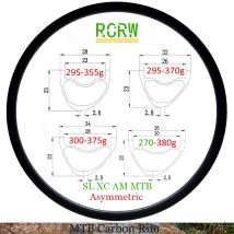29er SL XC AM 270g-380g 28/32/34/36X23mm MTB 28/32/34/36mm breite Carbonfelge 23mm tief asymmetrisch Tubeless UD 3K 12K 24 28 32 Loch