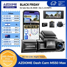 AZDOME M550 Max Dash Cam 4K + 1K + 2.5K GPS integrato WiFi 150FOV Telecamera per auto 24H Monitor di parcheggio Visione notturna Dash Cam per auto
