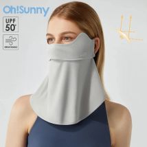 OhSunny copertura per il viso da donna con collo UPF1000 + protezione solare antipolvere per esterni asciugatura rapida morbida traspirante lavabile regolabile