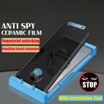 Anti-Spion-Keramikfolie für Samsung S24 S23 S22 S21 S20+ Ultra Anti-Peep-Displayschutzfolie mit Installationswerkzeug, kein Glas