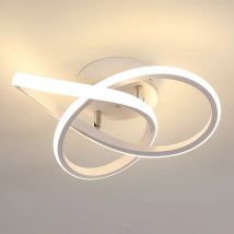 Lampada da soffitto a LED bianca Lampada da soffitto a LED da 30 W a forma di fiore per camera da letto Corridoio Cucina Bagno Bianco caldo 3000K
