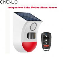 Independent Solar PIR Sensor Alarm Outdoor Wireless Siren Waterproof Burglar Security Strobe Siren with Remote Control