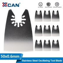 XCAN 1/2/5/10 Stück 50 mm oszillierender Werkzeugschaber aus Edelstahl, flexible Multitool-Schaberklinge zum Entfernen von Farbmörtelklebstoffen