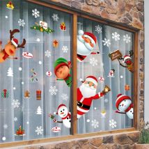 Weihnachts fenster Glas Aufkleber Santa Claus Schneeflocke Wanda uf kleber für Kinderzimmer Neujahr Weihnachten Fenster Ornamente Dekorationen