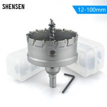 1Pc 12-100mm TCT Sega a tazza Punta in carburo di tungsteno Punta da trapano Utensili da taglio Corona di perforazione per metallo Lega di acciaio inossidabile