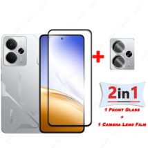 Per Realme 14 5G Global Black Edge Pellicola protettiva per Realme 14 5G Global Protezione schermo in vetro temperato Pellicola per obiettivo fotocamera