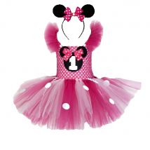 Minnie Tutu Dress and Mouse Ears Headband Set Hot Pink Mouse Birthday Tutu Dresses Minnie Tutu Costume for Girls 1-12Y