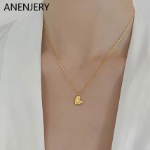 Anenjery 316l Edelstahl Liebe Herz Anhänger Schlüsselbein Halskette koreanische Damen Halskette Party Schmuck Geschenk Großhandel