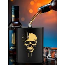 Punk Skull Decor Portable 8 oz Wine Pot Pocket Bottle Travel Outdoor Camping Hip Flask Gift Men