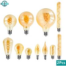 2 Stücke LED Edison Glühbirne E14 E27 4 Watt 220 V Retro Glühlampe C35 ST64 G80 G95 G125 Warm Gelb Wohnzimmer und Schlafzimmer Licht