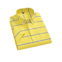 Plus size14XL 100%cotton oxford summer short sleeve shirts for man slim fit casual plian shirt striped elegant designer clothes