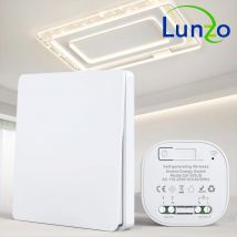 Lunzo RF 433 Selbstgenerierender kabelloser Schalter, 1 Gang, keine Batterie erforderlich, selbstbetriebener, wasserdichter Fernbedienungs-Lichtschalter