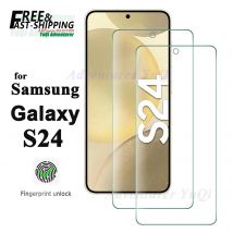 Displays chutz folie für Samsung Galaxy S24 5g gehärtetes Glas HD Kristall 9h hoher Aluminium Finger abdruck entsperren