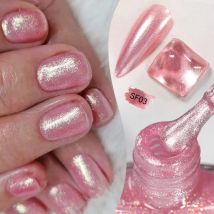 LILYCUTE 7ml Pink Glitter Nail Polish Colorful Bright Shining Pearl Effect Nail Art DIY Decoration No Need of Lamp to Cure
