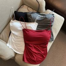 1-teiliges, stilvolles, plissiertes Taillenkorsett – weiche Unterstützung, festes Brustpolster, ärmellose Weste, sexy kurzes Oberteil mit dünnen Trägern, einfarbig