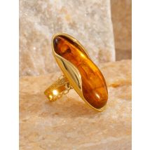 Geometric Adjustable Ring for Women, 18K gold-plated Stainless Steel Irregular Resin Art Ring, Fashion Stacking Jewelry Gift
