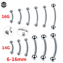 1/10 pz Titanio Filettatura Interna Sopracciglio Banana Piercing Curvo Bilanciere Anelli Lingua Helix Orecchino Cartilagine Penetranti gioielli