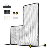 SucceBuy L Screen Baseball for Batting Cage 7x7 ft Softball Safety Screen Body Protector Portable Batting Screen with Carry Bag