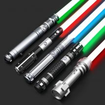 TXQSABER Pesante Duello RGB/Neo Pixel Spada laser liscia Colori che cambiano Impugnatura in metallo Blocca Blaster Laser Spada Jedi Giocattoli per bambini