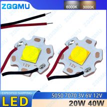 3V 6V 12V LED 20W 40W Ad alta potenza 5050 7070 Chip Staffa in ceramica Perline lampada Torcia elettrica Faro Faro Faro Faro