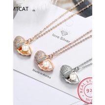 New Solid 925 Sterling Silver Natural Freshwater Pearl Shell Fashion Necklace Pendants For Women Classic Charm Jewelry
