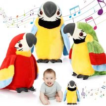 Sprechender Papagei wiederholen, was Sie sagen, elektronische Schallplatte, Vogel-Shake-Flügel, interaktives Plüschspielzeug für Kinder, Weihnachts- und Geburtstagsgeschenk