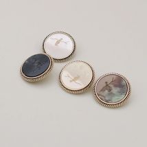 6 Stück 18/22/25 mm Vintage goldene Metallknöpfe schwarz weiß Knöpfe für DIY Jacke Mantel Handwerk Kleidung Kleidungsstück Nähzubehör