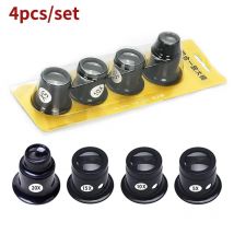 4 pz/set Lente di Ingrandimento Monoculare Riparazione Orologio Lente di Ingrandimento Occhio Lenti di Ingrandimento 5X 10X 15X 20X Lente di Gioielli Lente Orologiaio Kit di Strumenti
