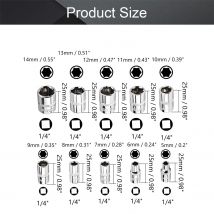 WEELEE Kurzer 25-mm-14-Zoll-Antrieb 6-Punkt-Flachsteckschlüsselsatz 4 mm-14 mm mechanischer metrischer Steckschlüsselsatz