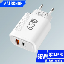 PD 65W GaN Caricatore USB C Adattatore di ricarica rapida per Samsung S22 S21 iPhone 14 13 Xiaomi Huawei LG Caricatore USB Quick Charge 3.0