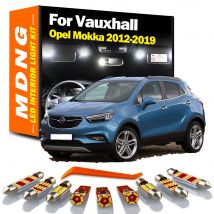 MDNG 12Pcs Sun Visor Lamp For Vauxhall Opel Mokka 2012 2013 2014 2015 2016 2017 2018 2019 LED Bulbs Interior Map Dome Light Kit