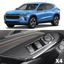 Per Chevrolet Trax 2024 2025 Auto Porta Finestra Interruttore di Sollevamento Pannello di Copertura Trim Adesivi Accessori Interni In Fibra di Carbonio 4 Pezzi