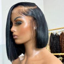 5x5 13x4 13x6 Bone Dritto Bob Parrucche Corte Mezza Parrucca Anteriore Del Merletto Dei Capelli Umani Vietnamiti Capelli Umani Grezzi Parrucca Frontale Del Merletto 250 Densità