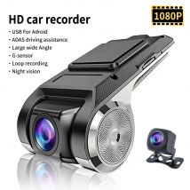 HD 1080 PDash Cam Car USB ADAS DVR Dual-lens Camera Video Special for Android Multimedia Player Front Recorder Reverse Vision