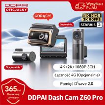 Dash Cam DDPAI 4K Z60 Pro HDR con Supporto per Telecamera Anteriore e Posteriore, Sensore SONY STARVIS2 678, Wi-Fi 5GHz, GPS, ADAS, DVR Auto 4G