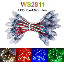 50 Uds WS2811 2811 IC RGB a todo Color 12mm píxeles direccionable Digital 5V 12V Color de sueño módulo de píxeles LED IP68 luz impermeable