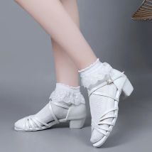 Scarpe da ballo latino professionali, scarpe da ballo bianche per ragazze, scarpe da ballo per bambini, scarpe da pratica per ragazze, commercio all'ingrosso