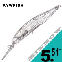 AYWFISH 10 TEILE/LOS Klassischen Stil DIY Ruck Köder Unbemalt Sinkende Tiefe Wasser Angeln Minnow Köder Wobbler Rohlinge 5,51 ZOLL 15,5G
