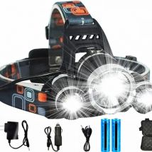 E2 Drop Shipping Rechargeable 3led Headlamp Fishing Headlight Torch Hunting Head Lamp Camping Headlamp Flashlight Head Light