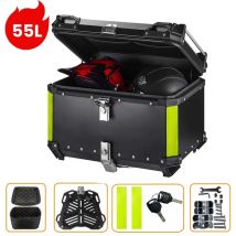 Caja de equipaje de motocicleta de 55L, maletero trasero de aleación de aluminio de liberación rápida, caja trasera de motocicleta, caja de almacenamiento impermeable para casco