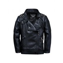 Fashion Kids Leather Jacket Girls PU Jacket Children Motorcycle Outwear for Baby Girl Jackets Rivet Boy Coats W12